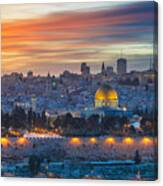 Old Town Of Jerusalem. Cityscape Image Canvas Print