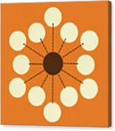 Orange And Cream Dot Design Canvas Print