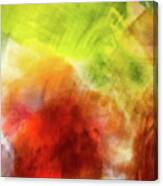 Orange And Green Flower Abstract Canvas Print