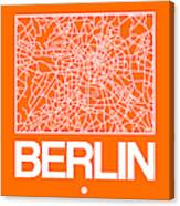 Orange Map Of Berlin Canvas Print