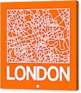 Orange Map Of London Canvas Print