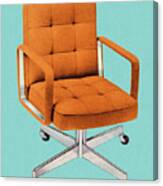 Orange Vintage Office Chair Canvas Print