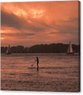 Paddleboarding On The Great Peconic Bay Canvas Print