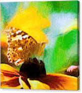 Painted Lady Butterfly Wildflower Canvas Print
