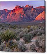 Panorama Of Rainbow Wilderness Red Rock Canyon - Las Vegas Nevada Canvas Print