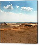 Panoramic Of The Giza Pyramids On A Canvas Print