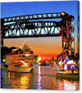 Parade Of Lighted Boats Canvas Print
