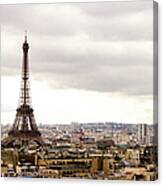 Paris And Eiffel Tower Canvas Print