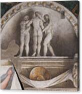 Parma, Former Monastery Of St. Paul, Chamber Of The Abbess Or Of St Paul Or Of Giovanna Da Piacenza, The Vault: Frescoes On The Theme Of Diana By Antonio Allegri, Known As Il Correggio Canvas Print