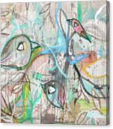 Pastel Birds Float Canvas Print