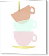 Pastel Teacups Canvas Print
