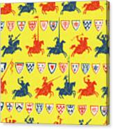 Pattern Of Knights On Horses Canvas Print