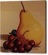 Pear And Grapes Canvas Print