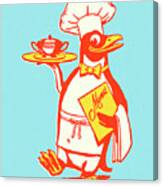 Penguin Chef And Server Canvas Print