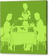 People At Restaurant Canvas Print