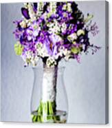 Perfect Bridal Bouquet For Colorful Wedding Day With Natural Flowers. Canvas Print
