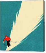 Person Downhill Skiing Canvas Print