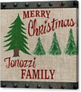 Personalized Christmas Sign V2 Canvas Print