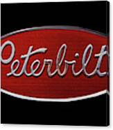 Peterbilt Emblem Black Canvas Print