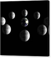 Phases Of The Moon As Seen From Space Canvas Print