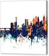 Philadelphia And New York City Skylines Mashup Canvas Print