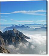 Picture Of A Mountain Top From Above Canvas Print