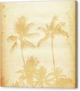 Piece Of Paper With Faded Image Of Palm Canvas Print