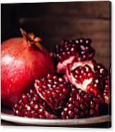 Pieces And Grains Of Ripe Pomegranate Canvas Print
