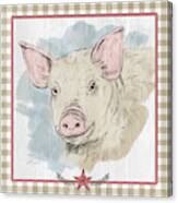 Pig Portrait-farm Animals Canvas Print