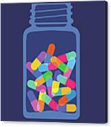 Pills And Capsules In Bottle Canvas Print