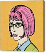 Pink-haired Woman Canvas Print