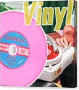 Pink Vinyl Record Canvas Print