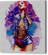 Pinup Girl Tattoo Canvas Print