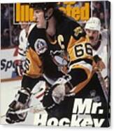 Pittsburgh Penguins Mario Lemieux, 1992 Nhl Stanley Cup Sports Illustrated Cover Canvas Print