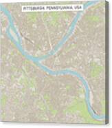 Pittsburgh Pennsylvania Us City Street Map Canvas Print