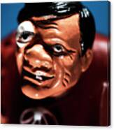 Plastic Figurine Head Of A Deformed Man Canvas Print
