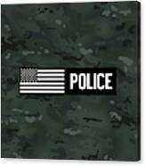 Police Black Camouflage Canvas Print