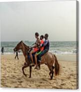 Pony Ride On Eluguishi Beach, Lagos Canvas Print