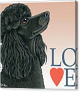 Poodle Black Love Canvas Print