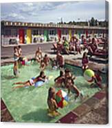 Poolside Fun At Arca Manor Canvas Print