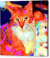 Popcats Mama Goldie And Her Son Pitzel Canvas Print
