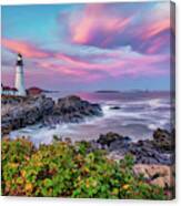 Portland Head Light At Sunset - Cape Elizabeth Maine Canvas Print