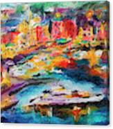 Portofino Italy Digital Impressionism Canvas Print