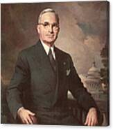 Portrait Of President Truman Canvas Print