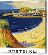 Portrush Ireland Vintage Travel Poster Restored Canvas Print