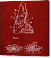 Pp1037-burgundy Ski Boots Patent Poster Canvas Print