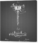 Pp1065-black Grid Stencil Pen Patent Art Canvas Print