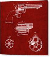 Pp1119-burgundy Us Firearms Single Action Army Revolver Patent Poster Canvas Print