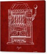 Pp1125-burgundy Vintage Slot Machine 1932 Patent Poster Canvas Print