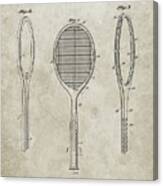 Pp1128-sandstone Vintage Tennis Racket Patent Poster Canvas Print